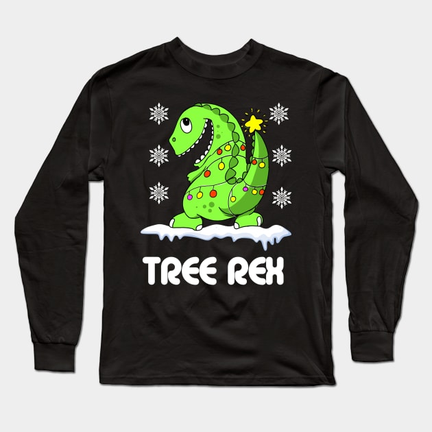 Tree Rex Christmas Tree Long Sleeve T-Shirt by BadDesignCo